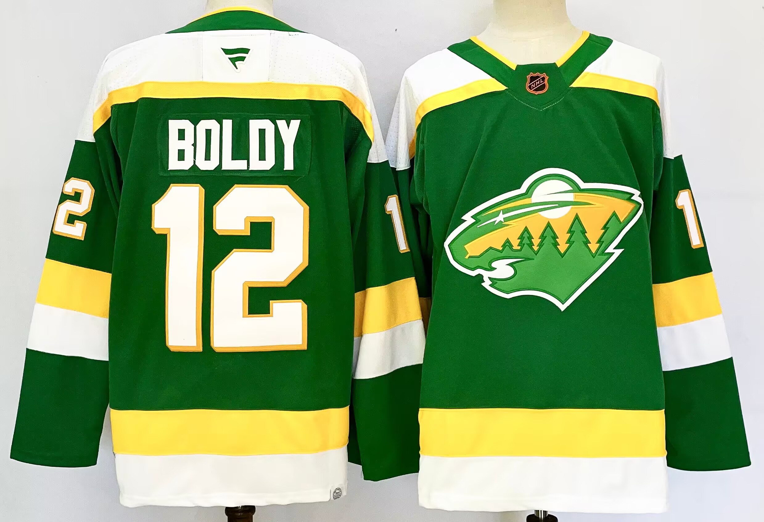 Men's Green Minnesota Wild #12 Matt Boldy 2024-25 Alternate Stitched Hockey Jersey